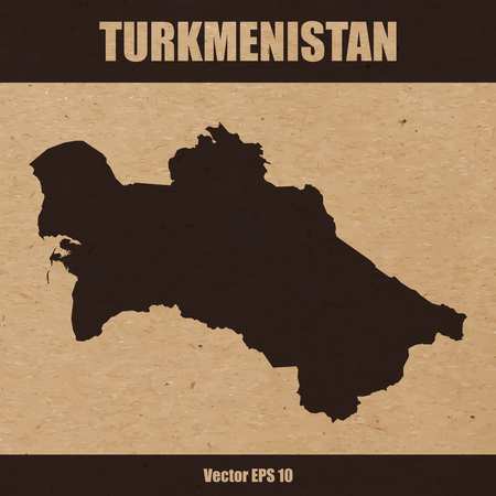 Map of Turkmenistan on craft paper or cardboardのイラスト素材