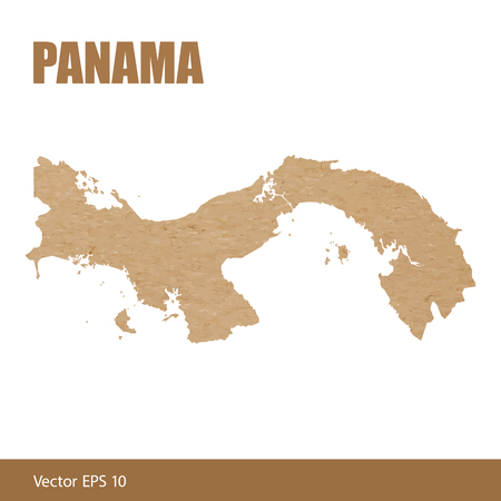 Map of Panama cut out of craft paper or cardboardのイラスト素材