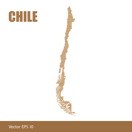 Map of Chile cut out of craft paper or cardboardのイラスト素材