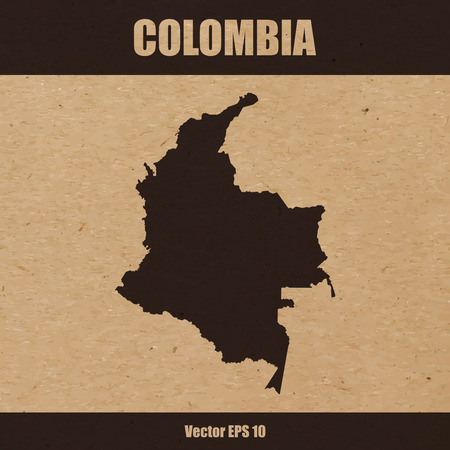 Map of Colombia cut out of craft paper or cardboardのイラスト素材