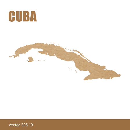 Map of Cuba cut out of craft paper or cardboardのイラスト素材