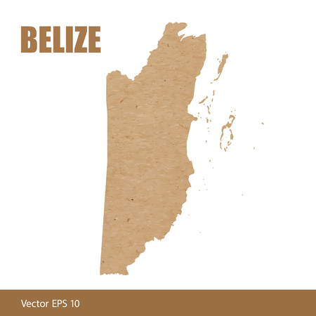 Map of Belize cut out of craft paper or cardboardのイラスト素材