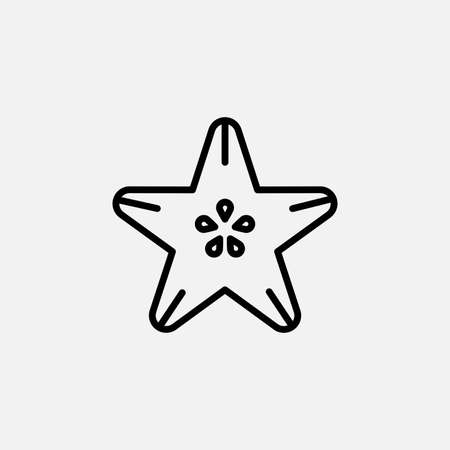 Star fruit line icon design conceptのイラスト素材