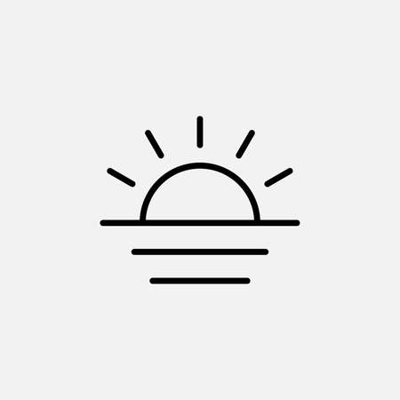 Sun, sunset, sunrise line icon design conceptのイラスト素材