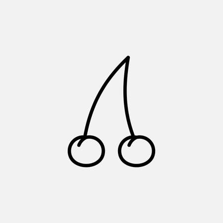 Cherry, cherries line icon design conceptのイラスト素材