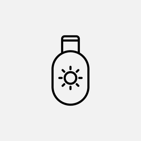 Sunblock, sunscreen line icon design conceptのイラスト素材