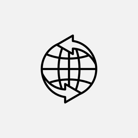 world, earth, global line icon design conceptのイラスト素材
