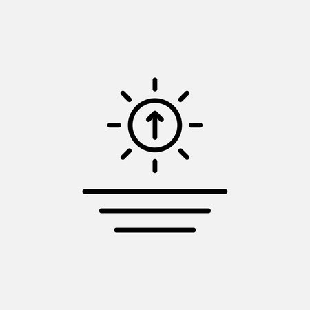 sunrise, sun line icon, vector, illustration, logo template. Suitable for many purposes.のイラスト素材