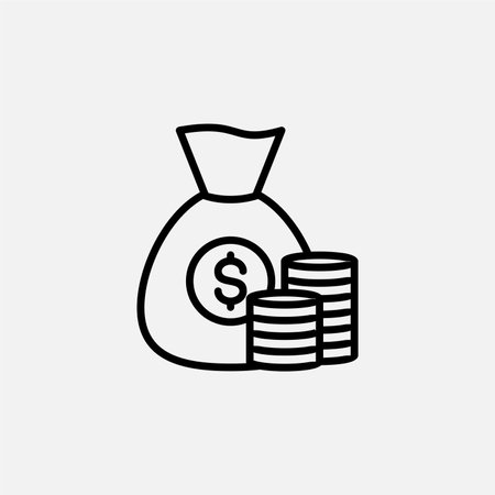Money, cash, wealth, payment line icon, vector, illustration, logo template. Suitable for many purposes.のイラスト素材