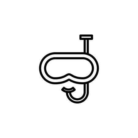 Diving, Mask, Snorkel, Swimwear, Snorkeling, Scuba, Diver, Goggles Line Icon Vector Illustration Template. Suitable For Many Purposes.のイラスト素材