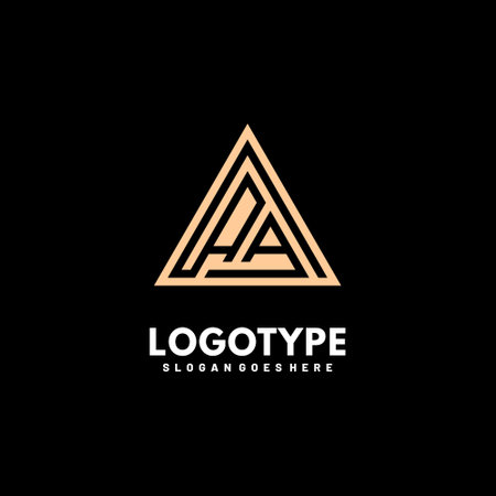 Modern initial AA logo letter simple and creative design conceptのイラスト素材