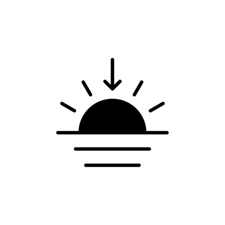 Sunrise, Sunset, Sun Icon Vector Illustration Logo Template. Suitable For Many Purposes.のイラスト素材