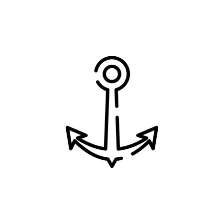 Anchor, Port Icon Vector Illustration Logo Template. Suitable For Many Purposes.のイラスト素材