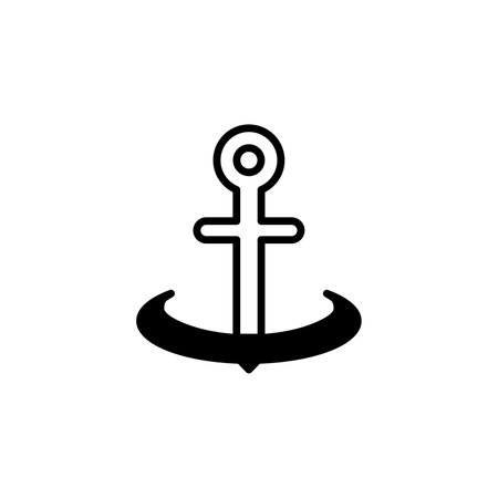 Anchor, Port Icon Vector Illustration Logo Template. Suitable For Many Purposes.のイラスト素材