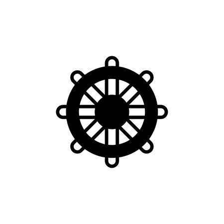 Rudder, Nautical, Ship, Boat Icon Vector Illustration Logo Template. Suitable For Many Purposes.のイラスト素材