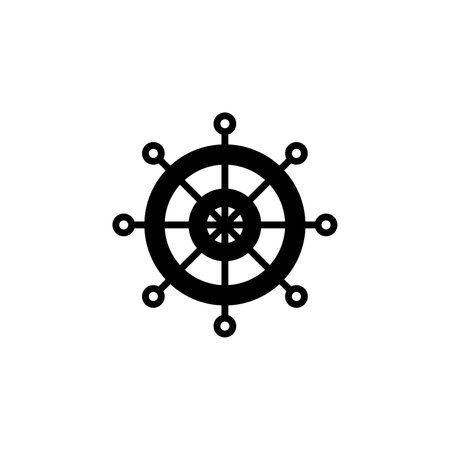Rudder, Nautical, Ship, Boat Icon Vector Illustration Logo Template. Suitable For Many Purposes.のイラスト素材