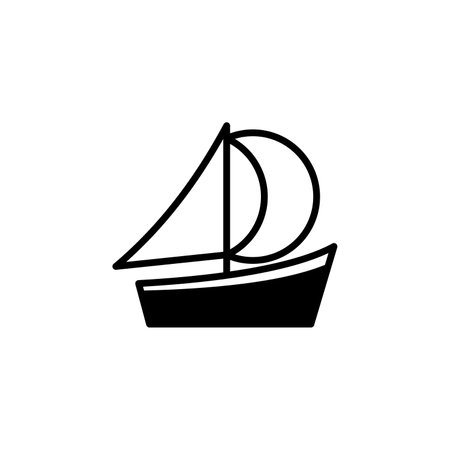 Ship, Boat, Sailboat Icon Vector Illustration Logo Template. Suitable For Many Purposes.のイラスト素材