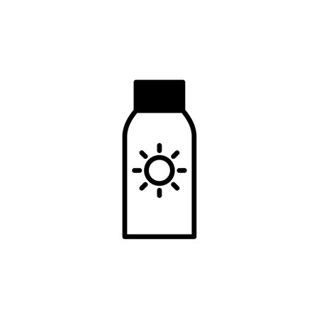 Sunblock, Sunscreen, Lotion, Summer Icon Vector Illustration Logo Template. Suitable For Many Purposes.のイラスト素材