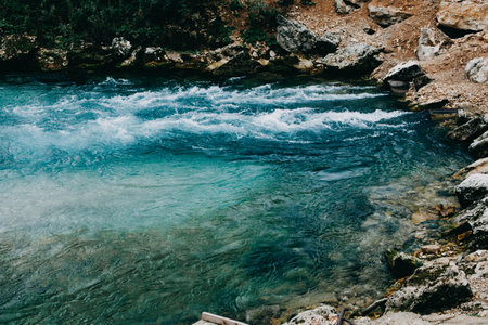 extraction natural water, karst spring, natural source of drinking waterの写真素材