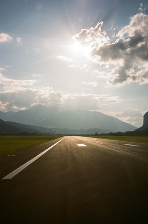 Tirol, Austria - film shots from the plane and down on the ground.の写真素材
