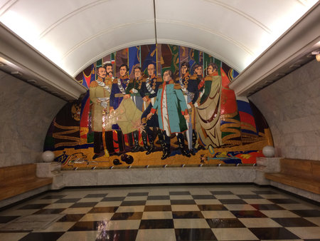 Interior of the Moscow metro station.の写真素材
