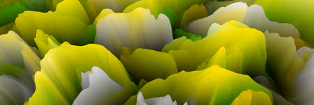 Magical world. Landscape of surreal clouds. Abstract fantasy background. 3d illustrationの写真素材