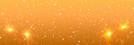 Burning sparklers on abstract snowy background. Happy new year. 3d illustration.の写真素材