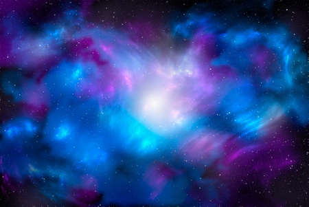 Space background with stardust and shining stars. Realistic cosmos and color nebula. Colorful galaxy. 3d illustration.の写真素材