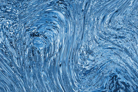 Blue waves marble texture. Precious metal flow image. Liquid blue surface artwork. 3d illustration.の写真素材