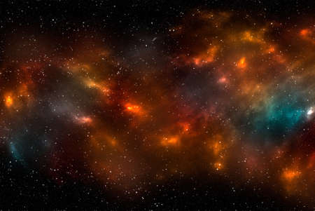 Space background with stardust and shining stars. Realistic cosmos and color nebula. Colorful galaxy. 3d illustration.の写真素材