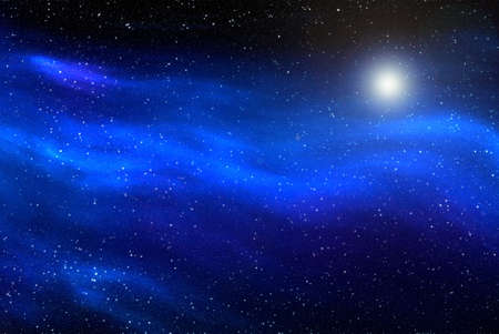 Space background with stardust and shining stars. Realistic cosmos and color nebula. Colorful galaxy. 3d illustration.の写真素材