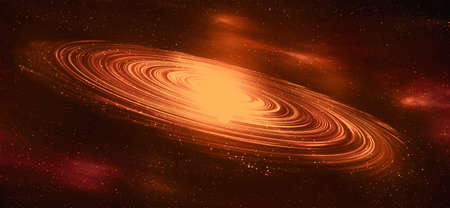 Unknown galaxy in space. Space nebula. Cosmic cluster of stars. Outer space background. 3D Illustration.の写真素材