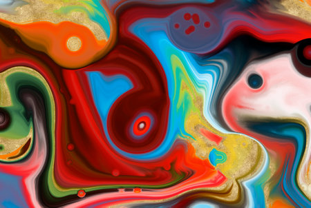 Abstract bacground. Multicolor Acrylic pour fluid art. 3d illustration.