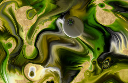 Abstract bacground. Multicolor Acrylic pour fluid art. 3d illustration.