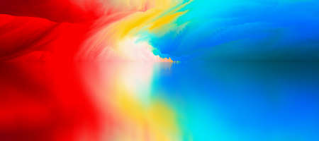 landscape of surreal lake. Magical Abstract world. 3d illustration.