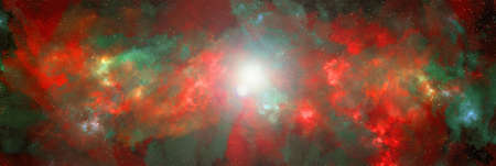 Space background with stardust and shining stars. Realistic cosmos and color nebula. Colorful galaxy. 3d illustration.の写真素材