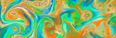 Abstract bacground. Multicolor Acrylic pour fluid art. 3d illustration.