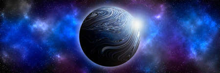 Unknown planet from outer space. Space nebula. Cosmic cluster of stars. Outer space background. 3D Illustration.の写真素材