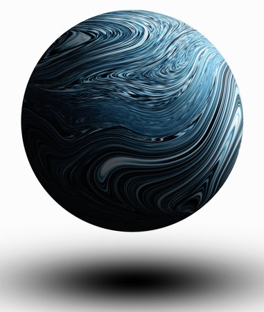 Fantasy sphere or planet isolated on white background. 3d illustration.
