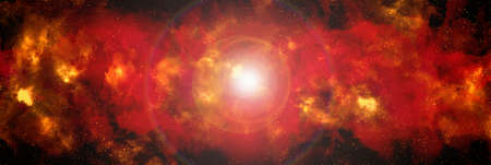 Space background with stardust and shining stars. Realistic cosmos and color nebula. Colorful...