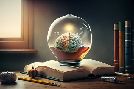 Education as a window to new discoveries and scientific inventions. Generative AI.の素材