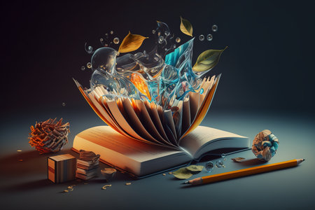 Search for new creative ideas. surreal mystical fantasy artwork. Generative AI.の素材