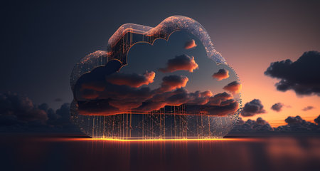 Cloud computing technology concept. Generative AI.の素材