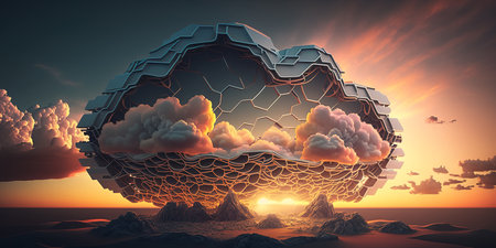 Cloud computing technology concept. Generative AI.の素材