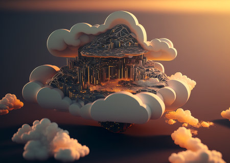 Cloud computing technology concept. Generative AI.の素材