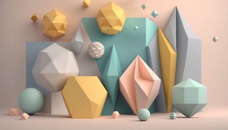 pastel background illustration. Modern Wallpaper. Generative AI.の素材