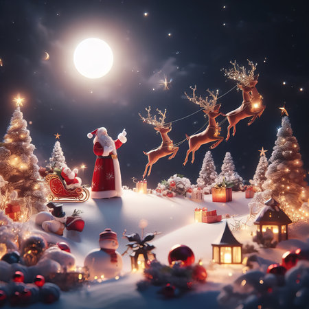 Beautiful Christmas composition, Christmas holiday Concept Generative AI.の素材