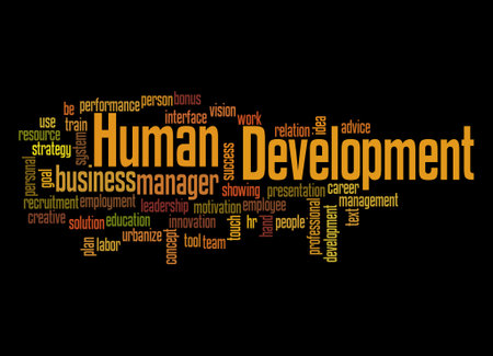 Word Cloud with HUMAN DEVELOPMENT concept.の写真素材