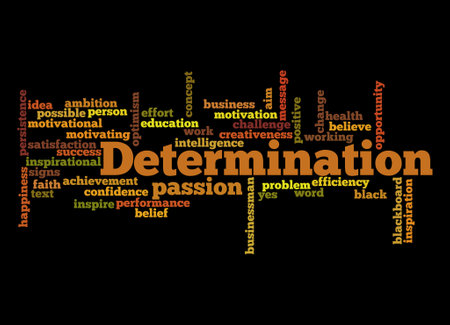 Word Cloud with DETERMINATION concept.の写真素材