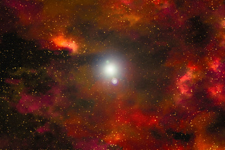 Space background with stardust and shining stars. Realistic space and color nebula. Colorful galaxy....